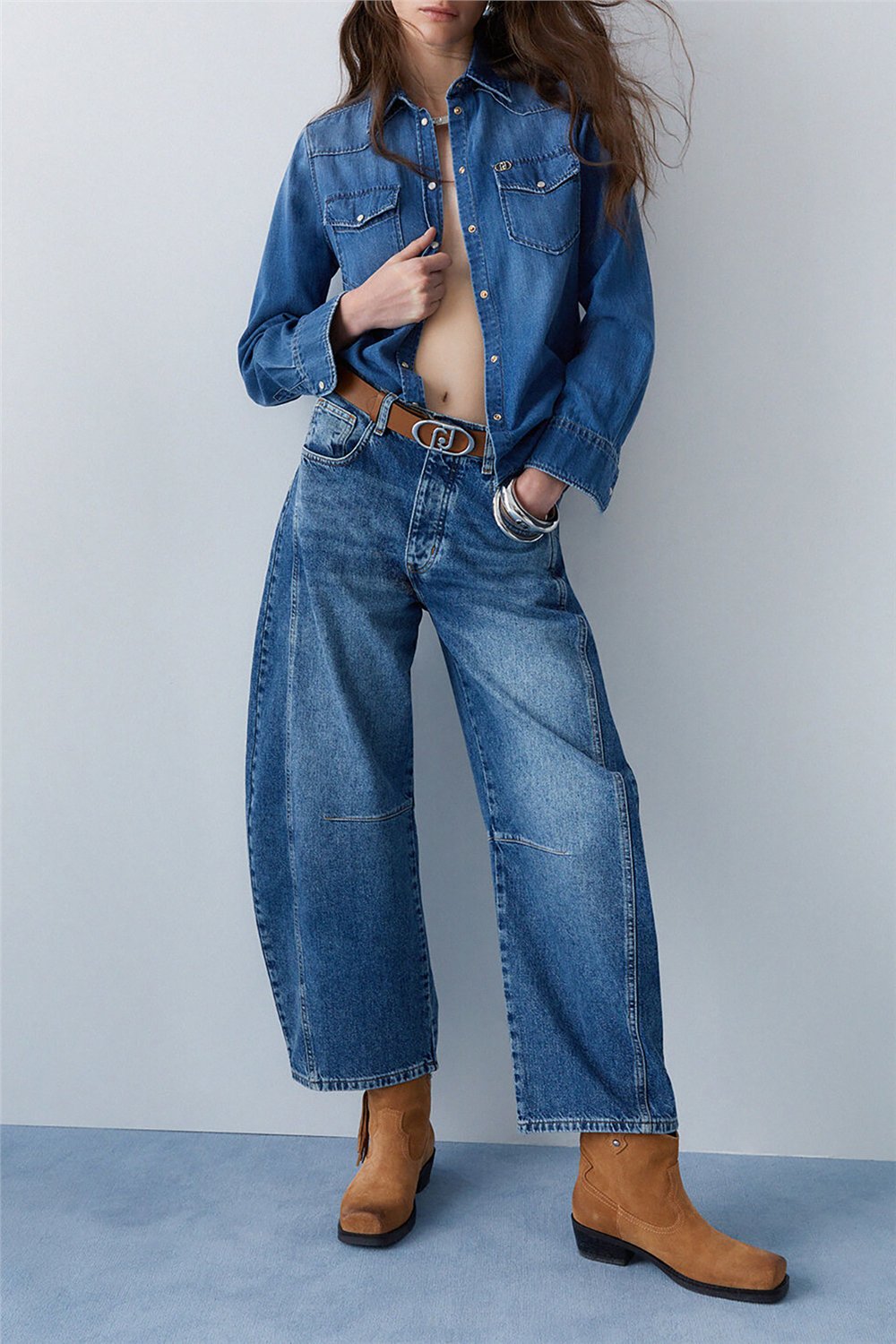 Liu Jo Pant.Denim Frog Pinces L.W. Kadın Jean Pantolon Mavi