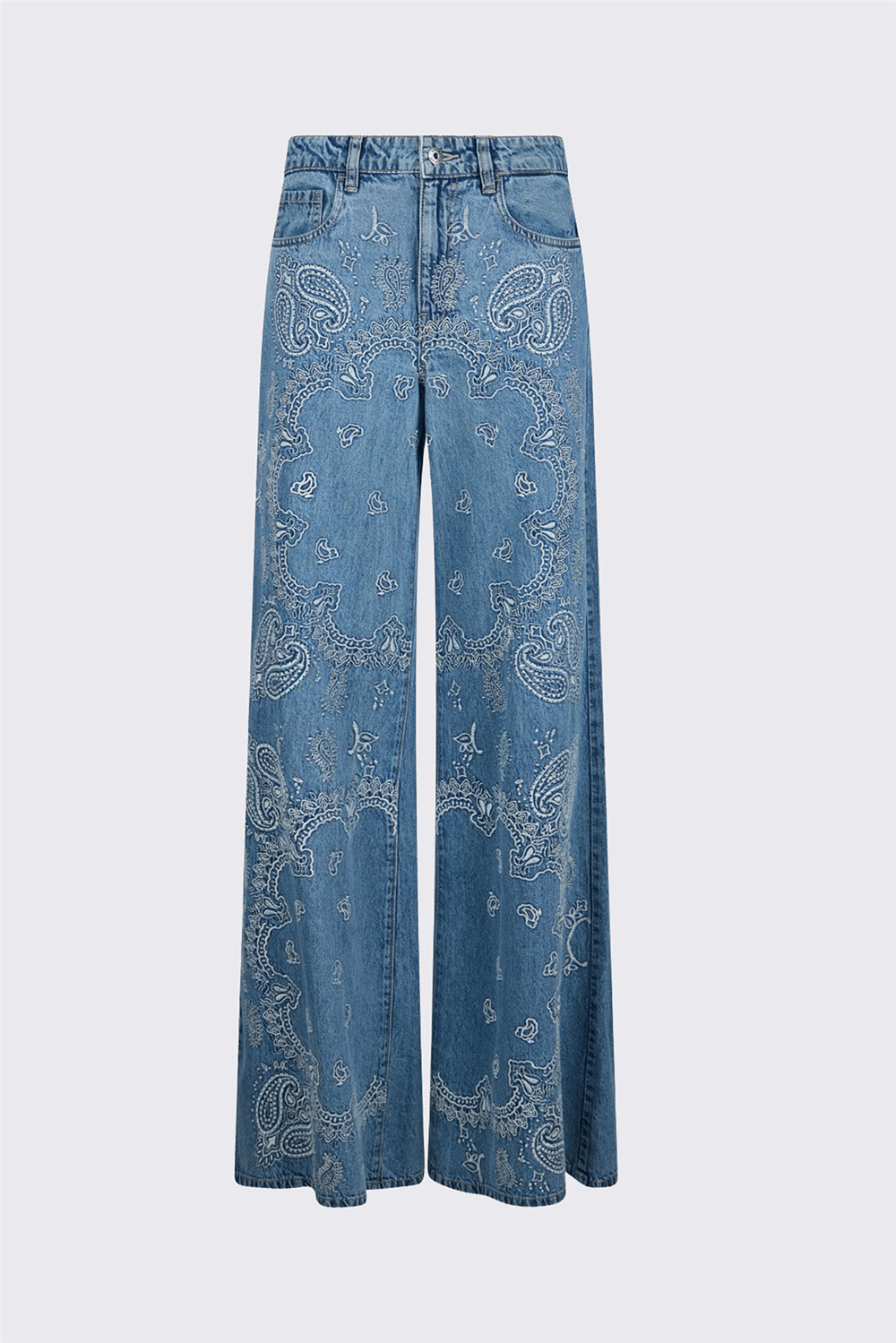 Liu Jo Pant.Flare Ricamo H.W. Kadın Jean Pantolon Mavi