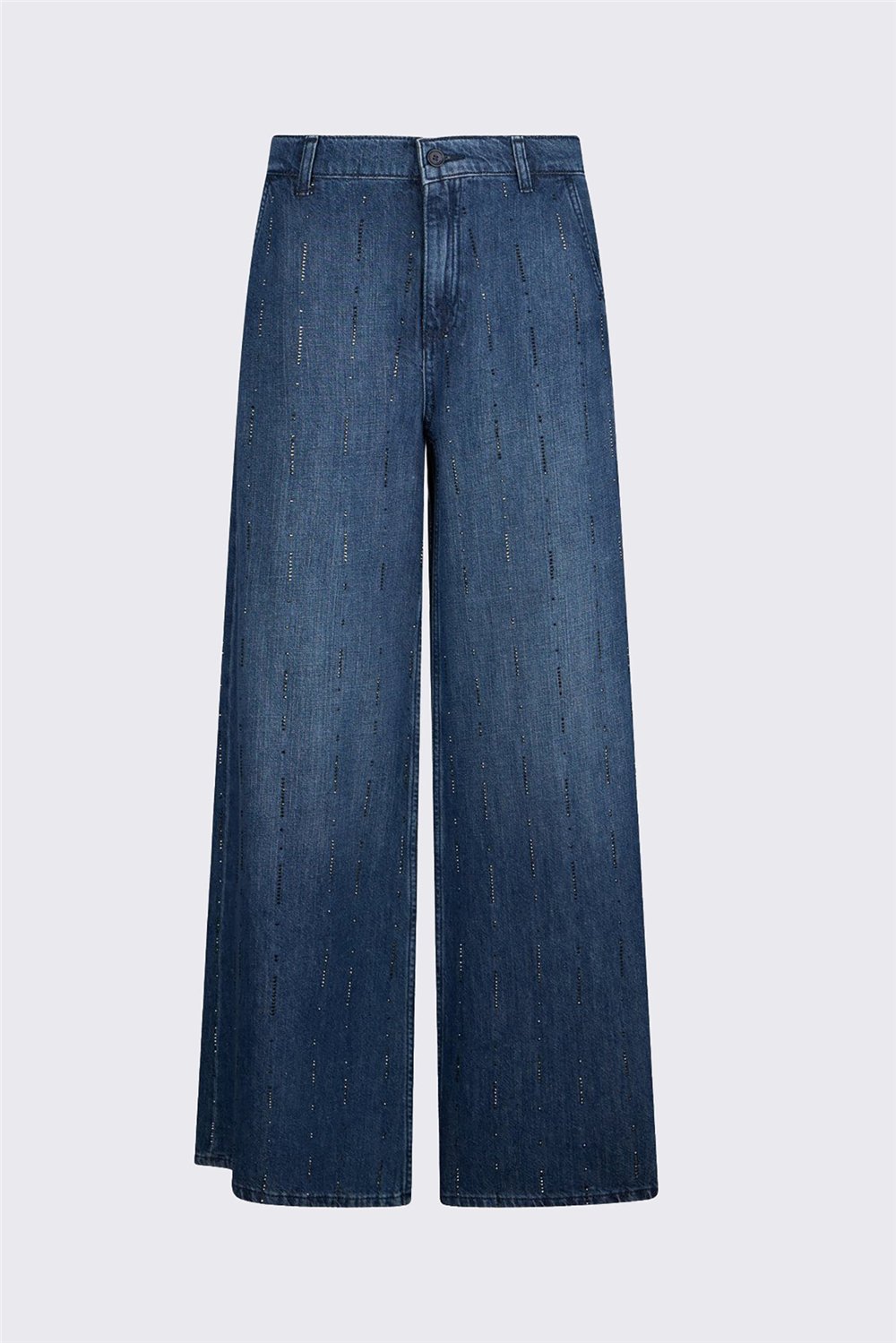 Liu Jo Pant.Flare Strass Reg.W. Kadın Jean Pantolon Mavi