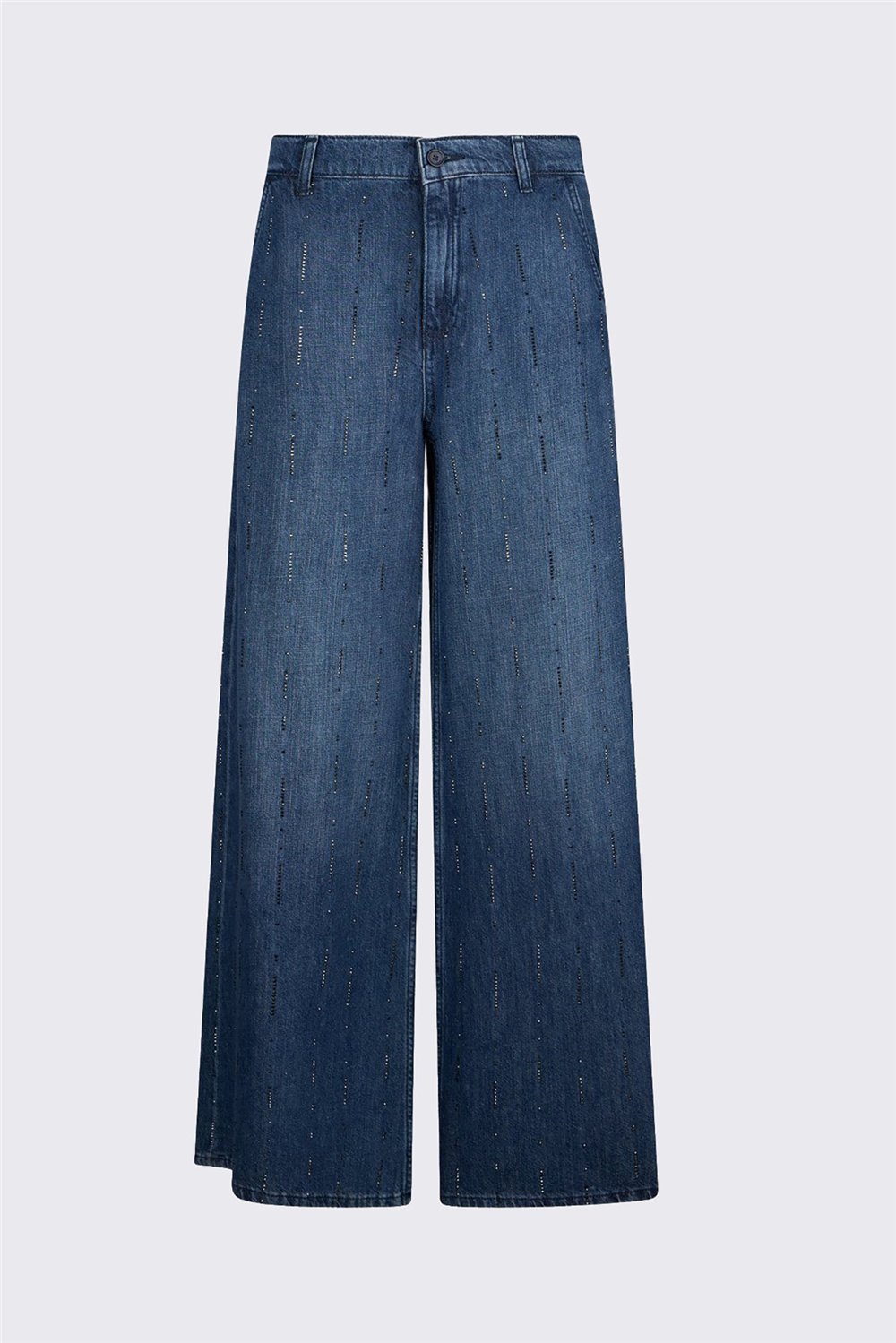 Liu Jo Pant.Flare Strass Reg.W. Kadın Jean Pantolon Mavi