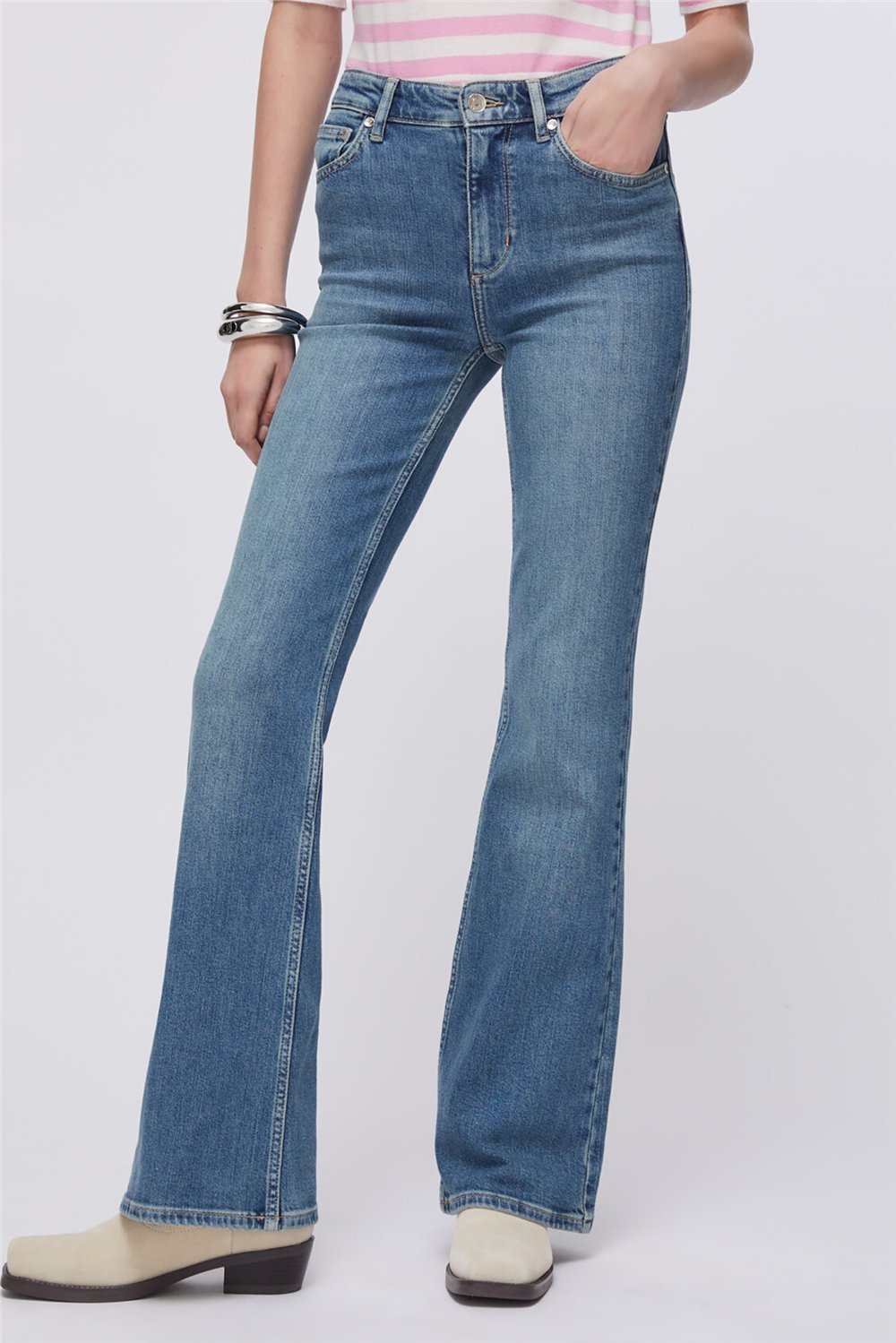 Liu Jo Pant.Magic Boot Cut H.W. Kadın Jean Pantolon Mavi