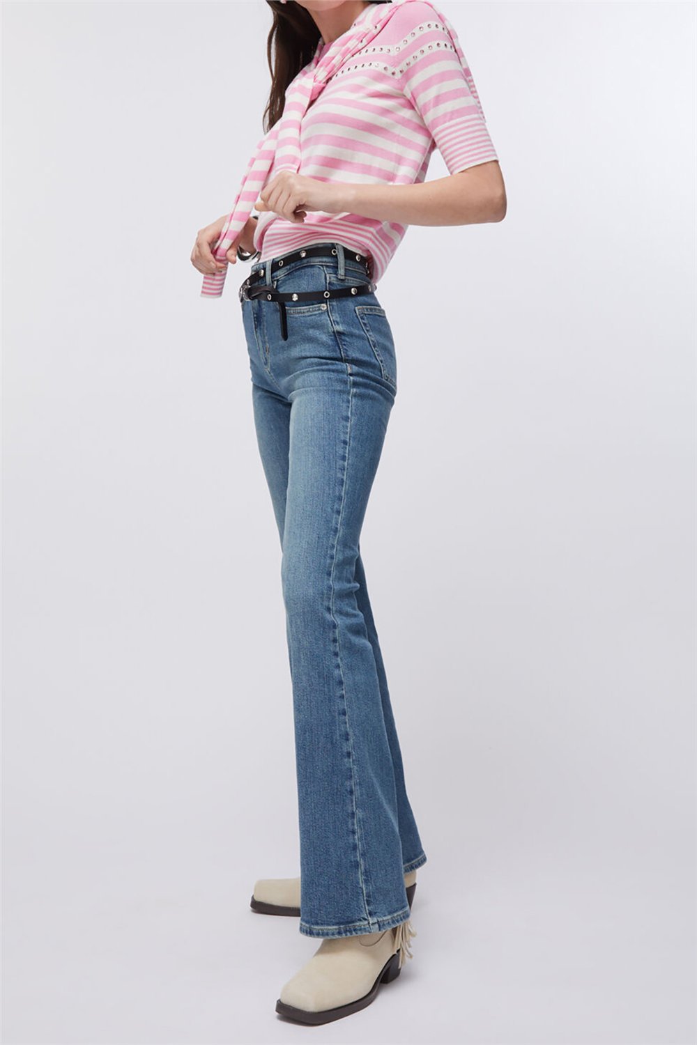 Liu Jo Pant.Magic Boot Cut H.W. Kadın Jean Pantolon Mavi