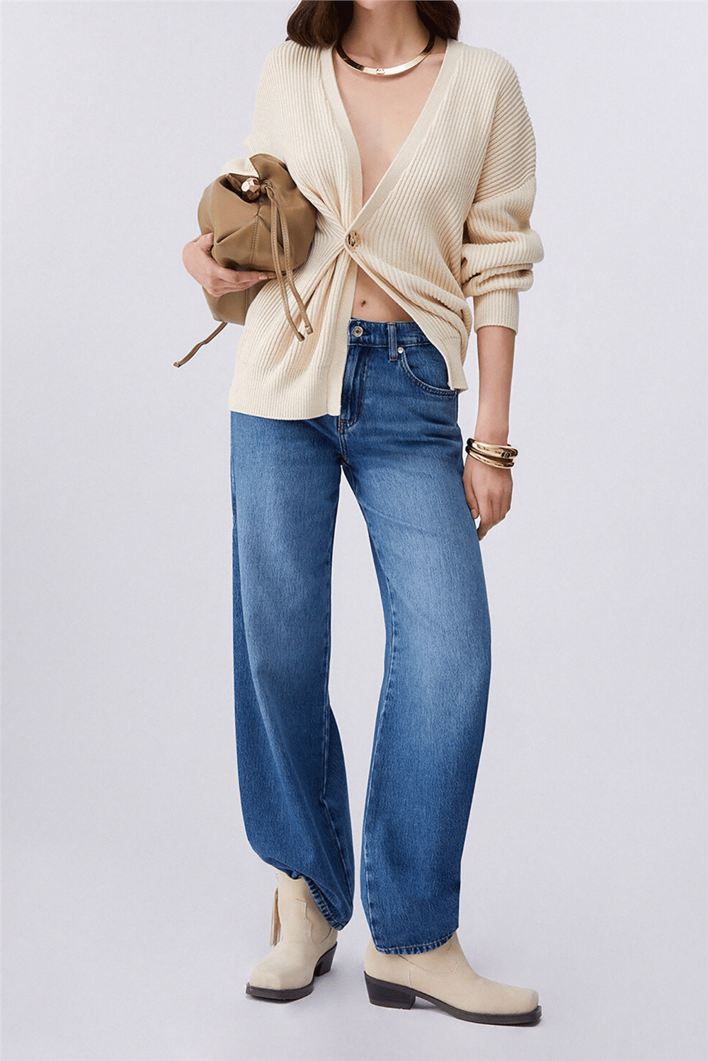 Liu Jo Pant.Midi Flare Split Reg.W. Kadın Jean Pantolon Mavi