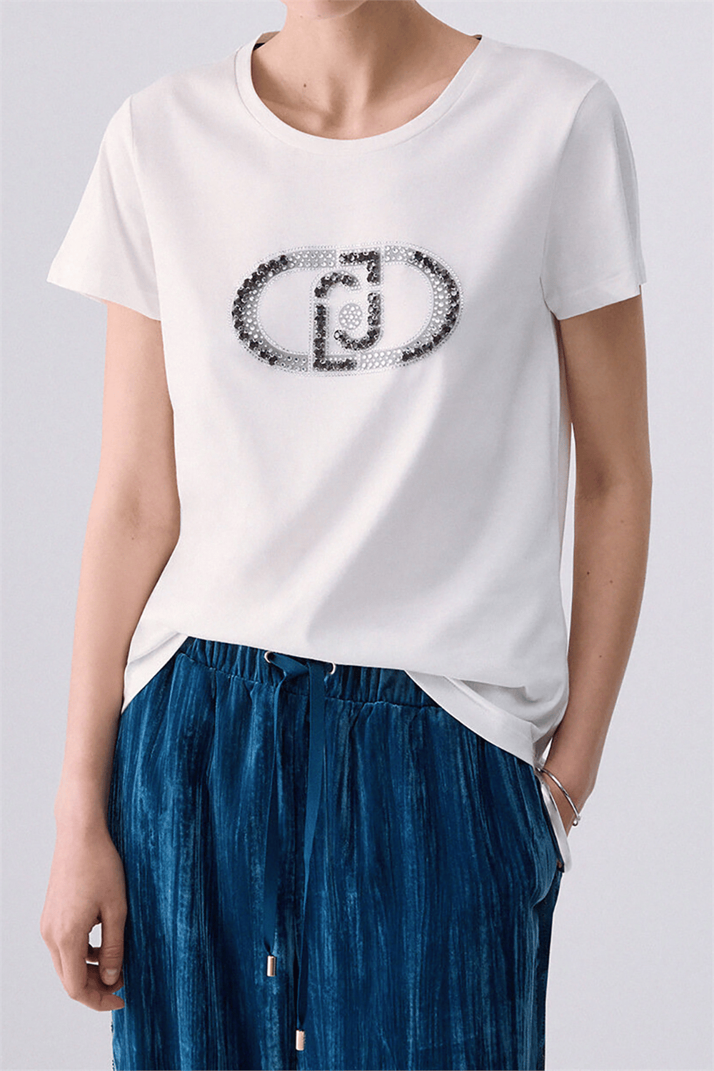 Liu Jo T-Shirt Basica M/C Kadın Bisiklet Yaka T-Shirt