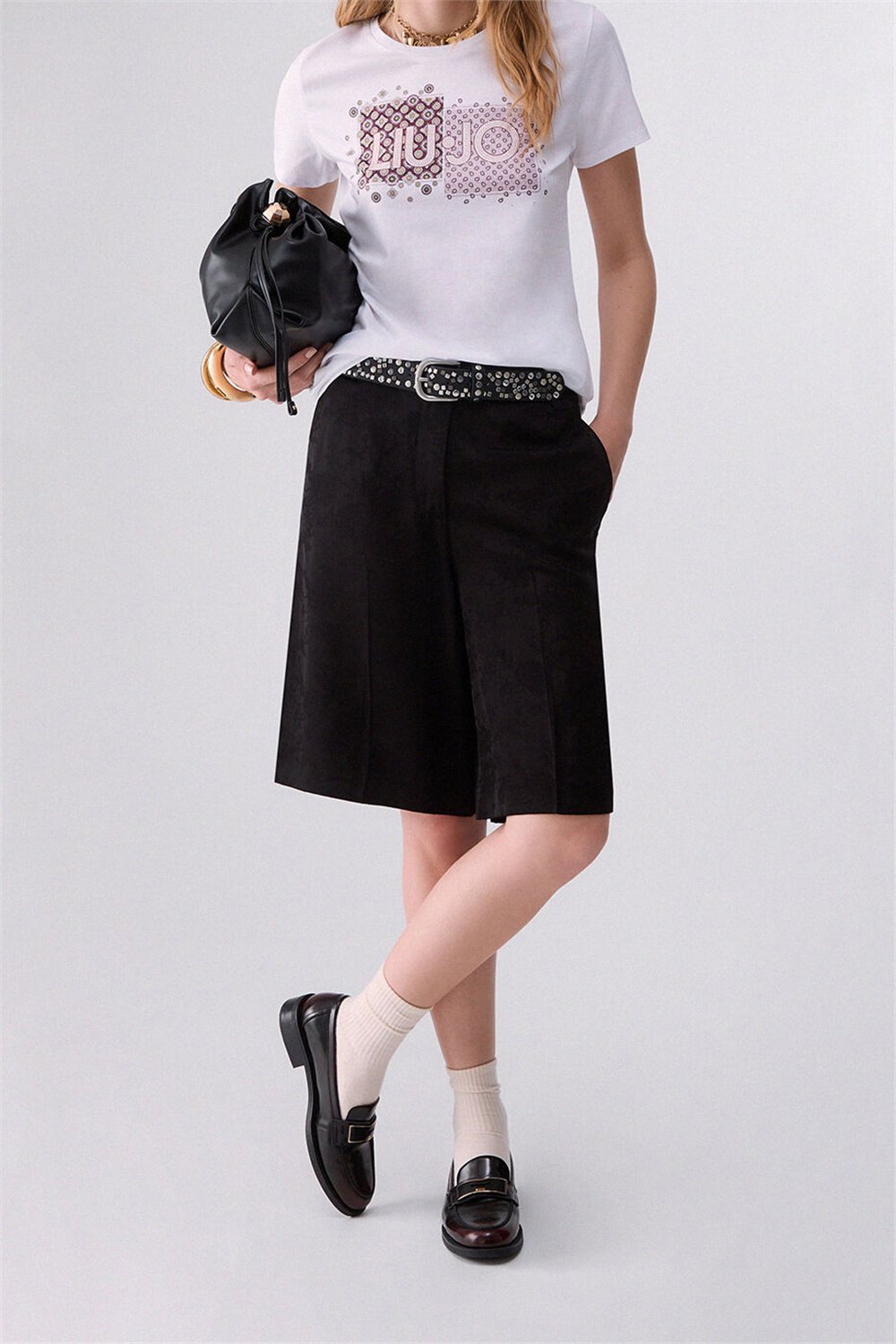 Liu Jo T-Shirt Moda M/C Kadın Bisiklet Yaka T-Shirt
