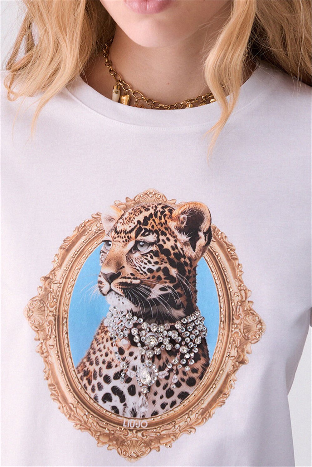 Liu Jo T-Shirt Moda M/C Kadın Bisiklet Yaka T-Shirt