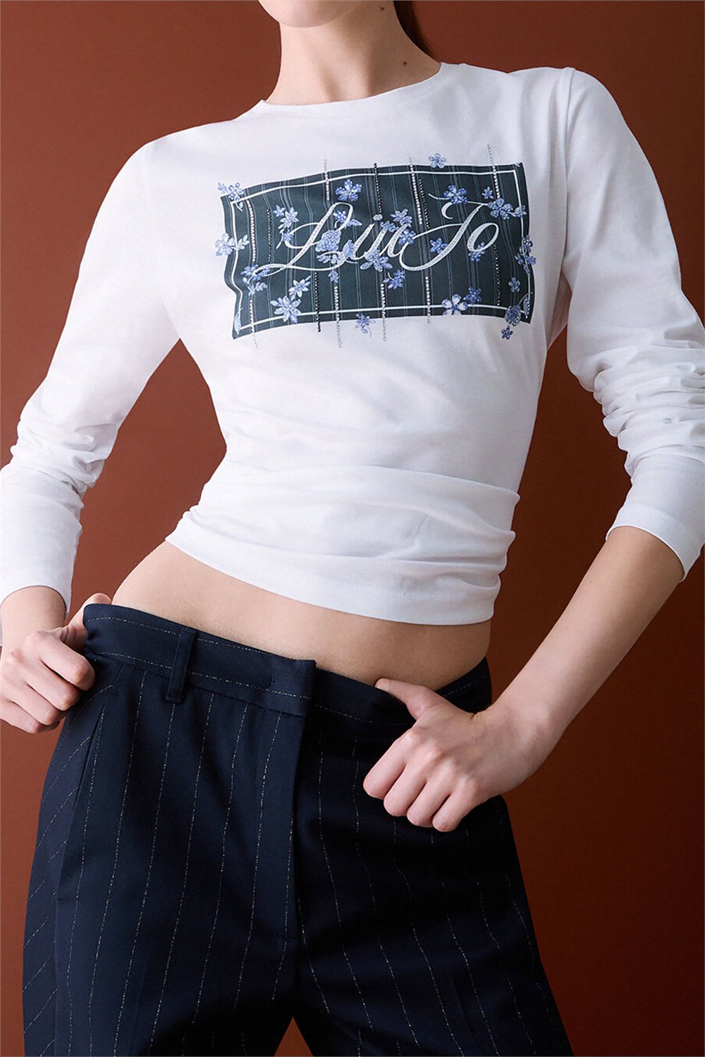 Liu Jo T-Shirt Moda M/C Kadın Bisiklet Yaka T-Shirt