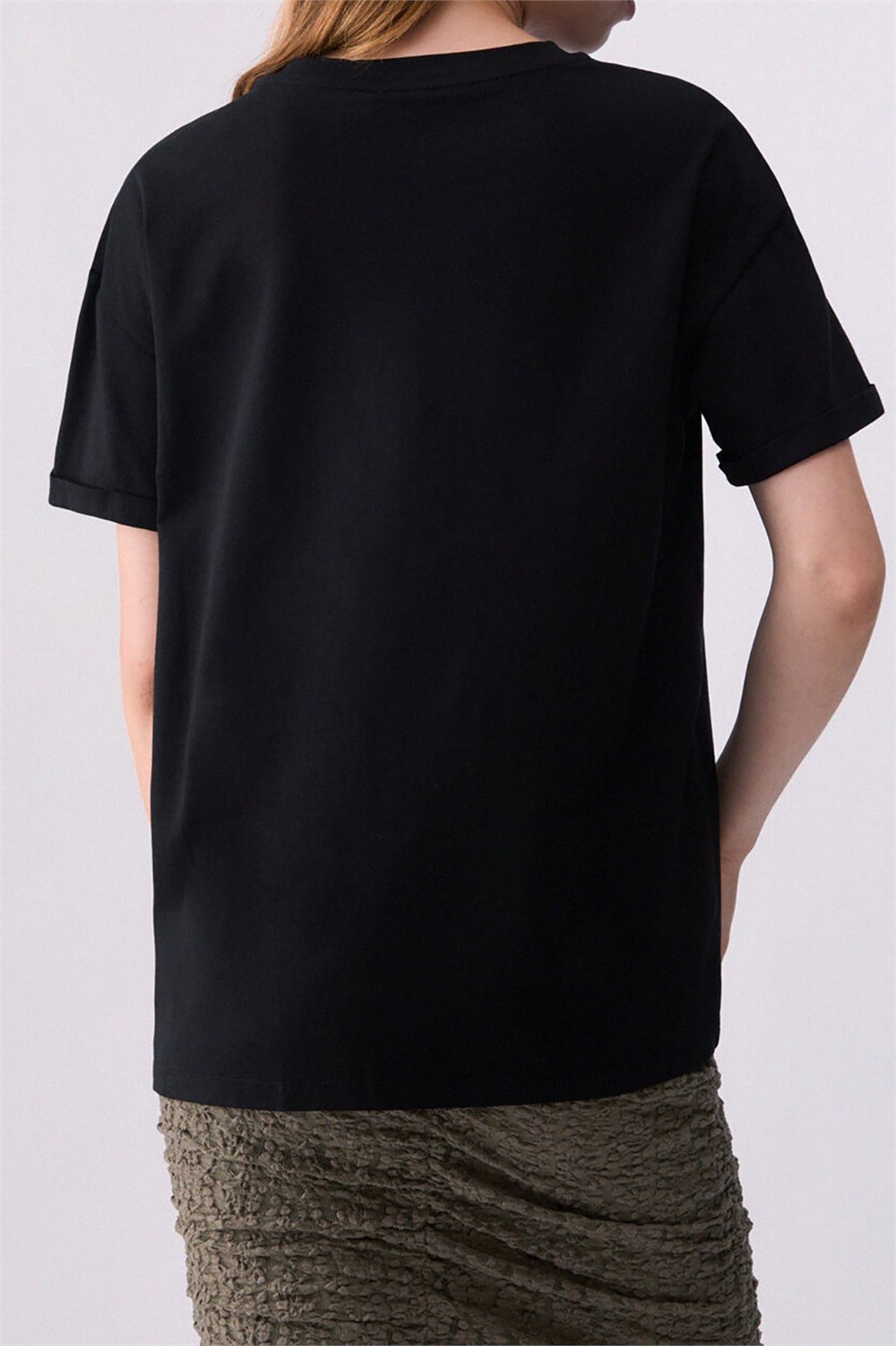 Liu Jo T-Shirt Moda M/C Kadın Bisiklet Yaka T-Shirt