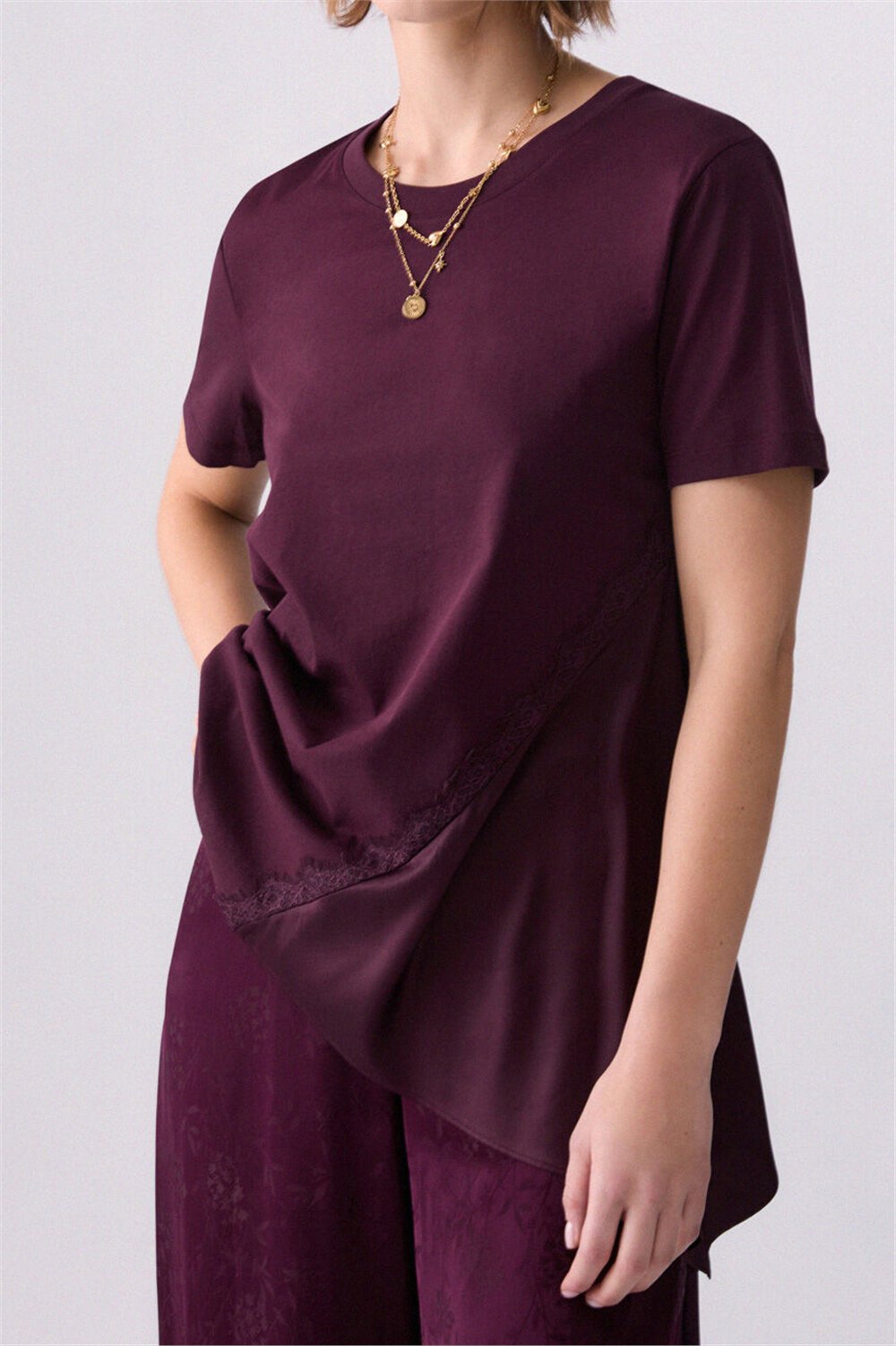 Liu Jo T-Shirt Moda M/C Kadın Bisiklet Yaka T-Shirt