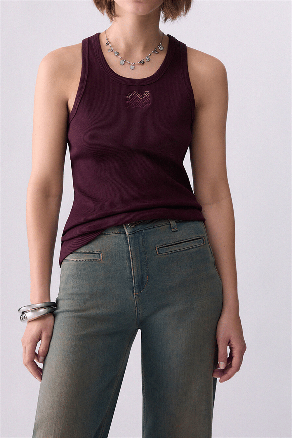 Liu Jo T-Shirt Moda S/M Kadın Bisiklet Yaka T-Shirt