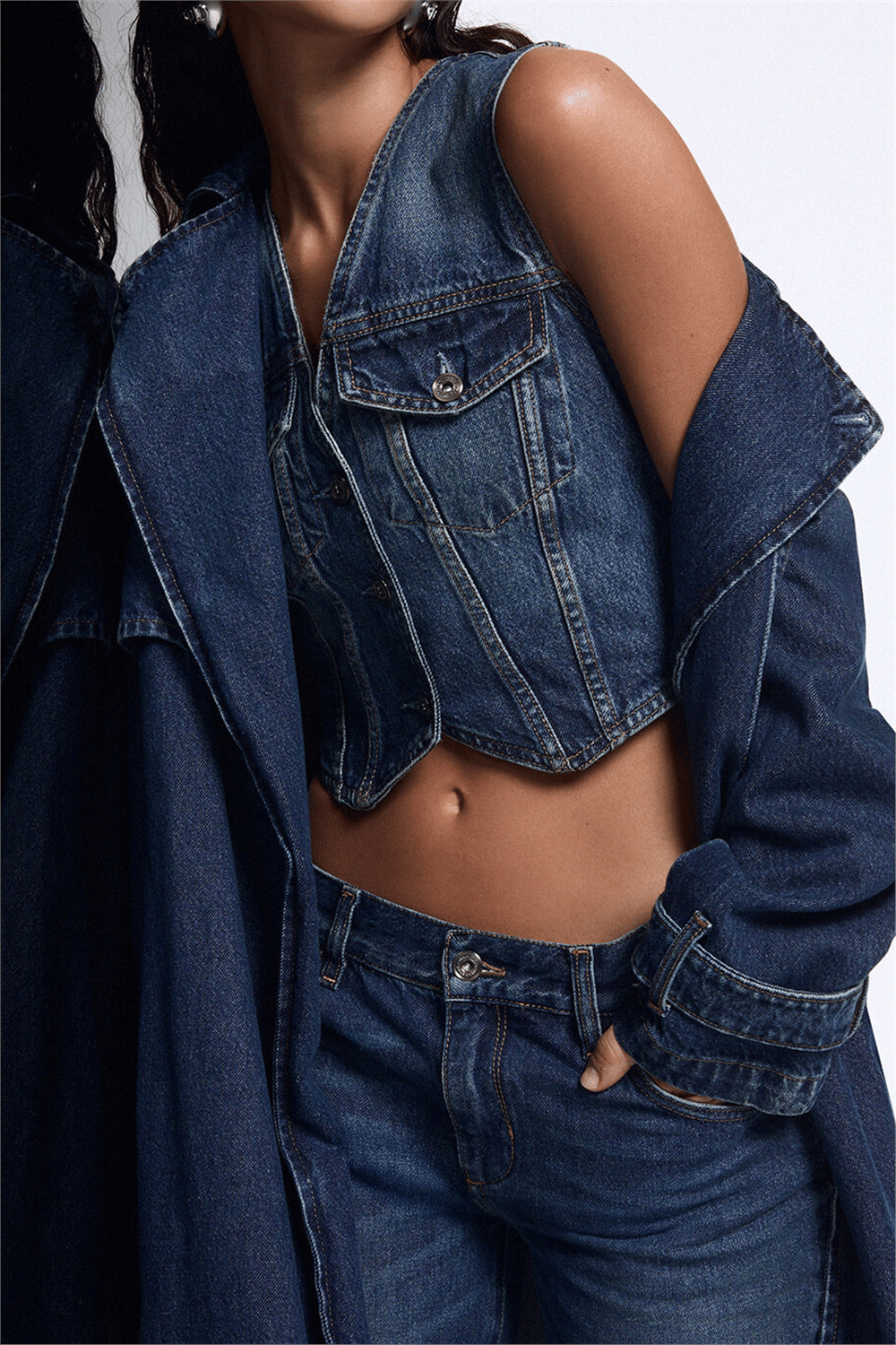 Liu Jo Trench Denim Kadın Denim Trençkot