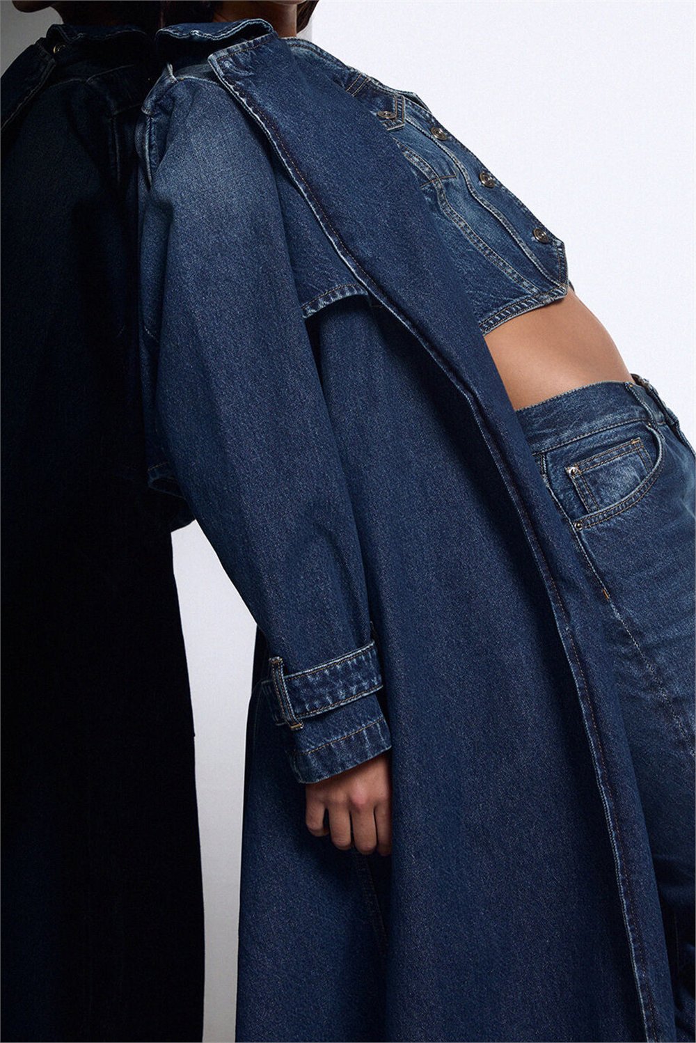 Liu Jo Trench Denim Kadın Denim Trençkot