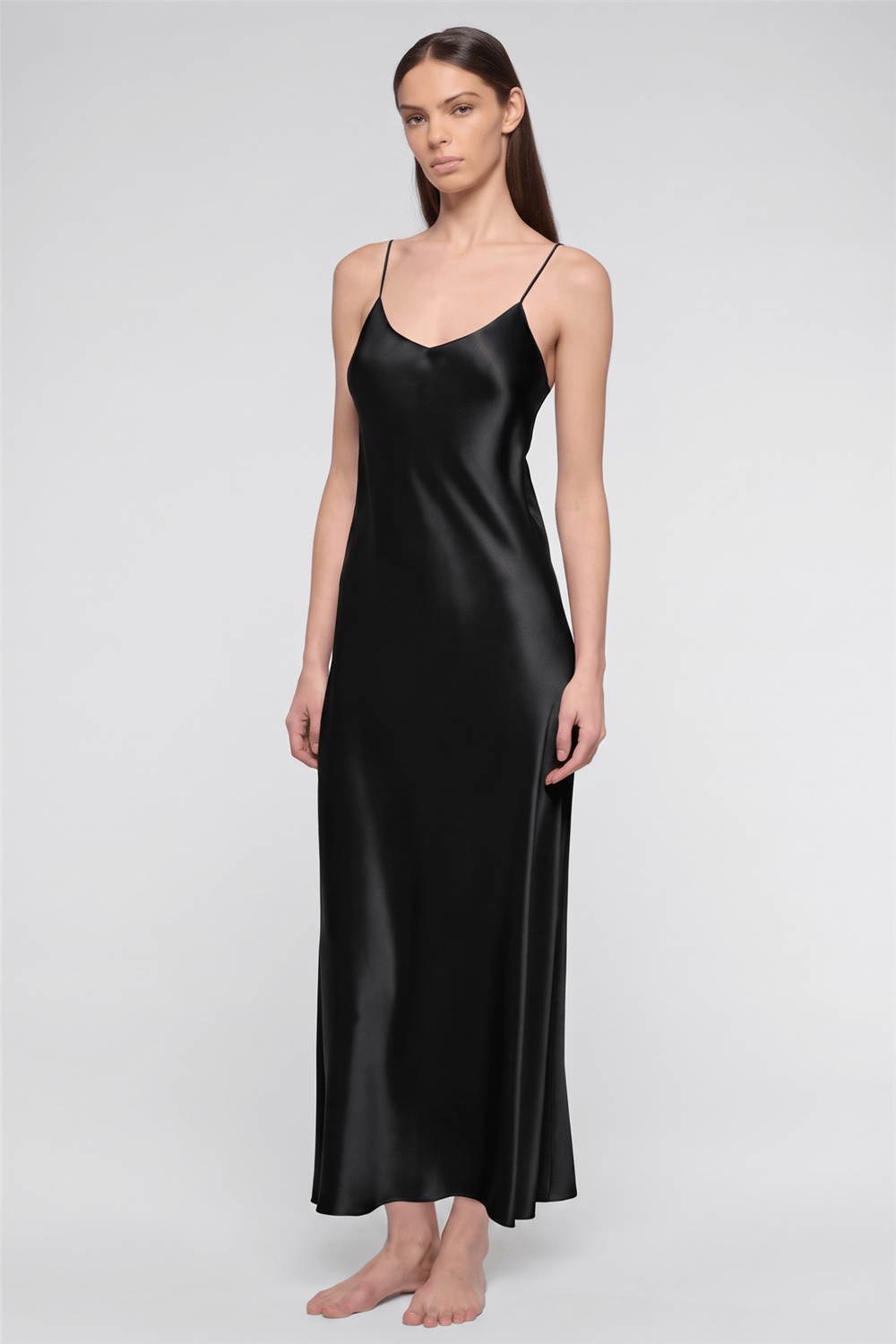 Luna di Seta Basic Seduction Negligee Kadın Gecelik Siyah