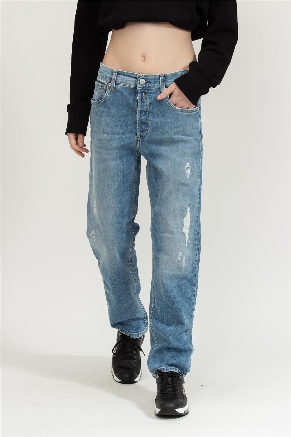 Replay Kiley High Waist Tapered Leg Kadın Jean Pantolon