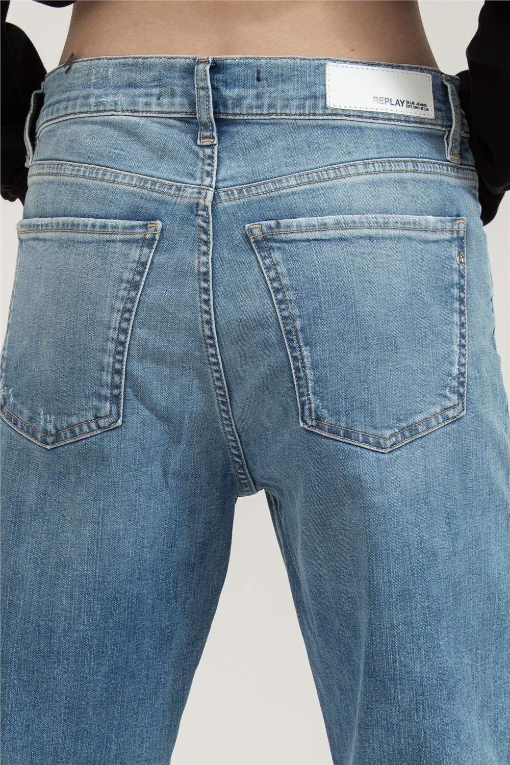 Replay Kiley High Waist Tapered Leg Kadın Jean Pantolon