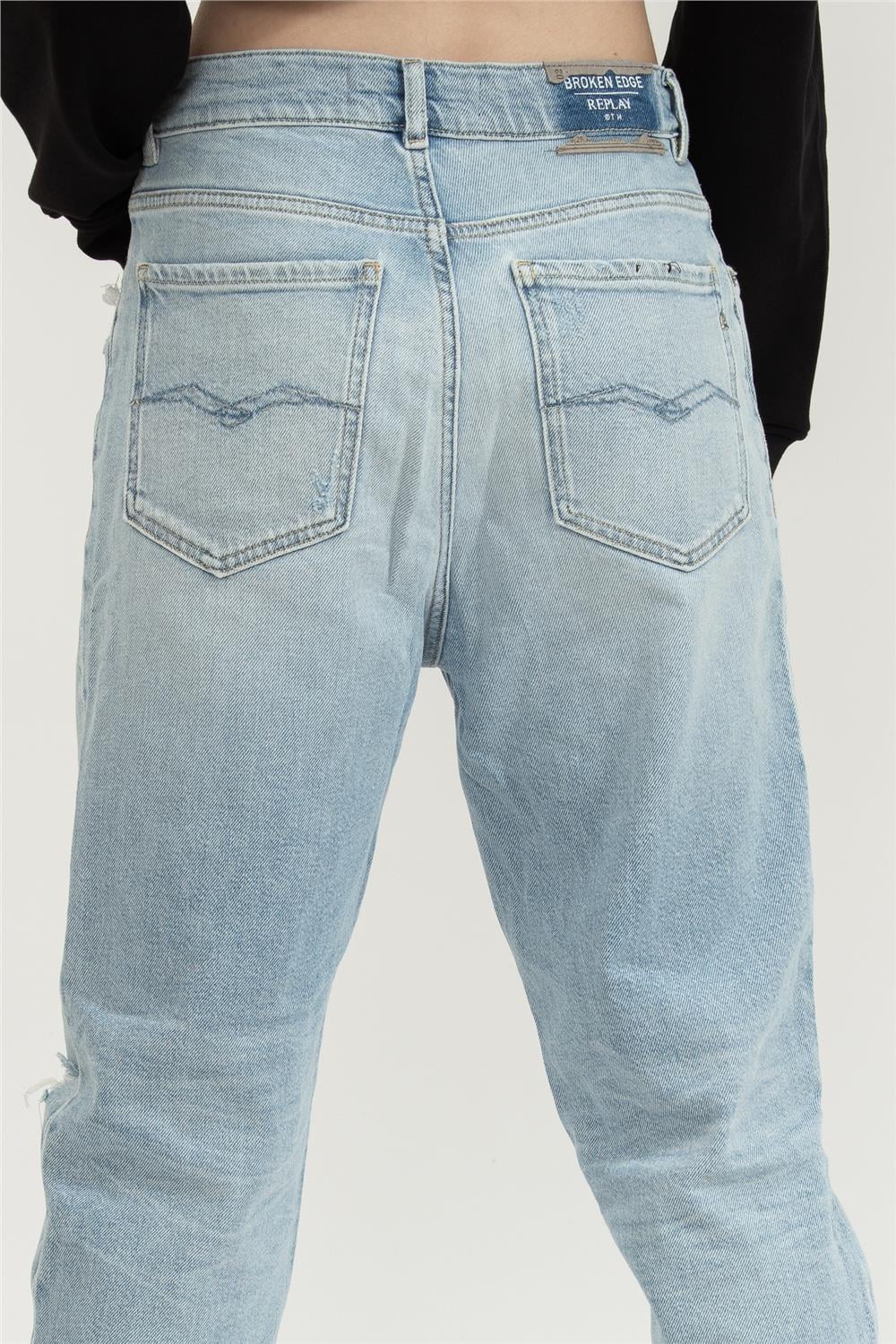 Replay Kiley High Waist Tapered Leg Kadın Jean Pantolon