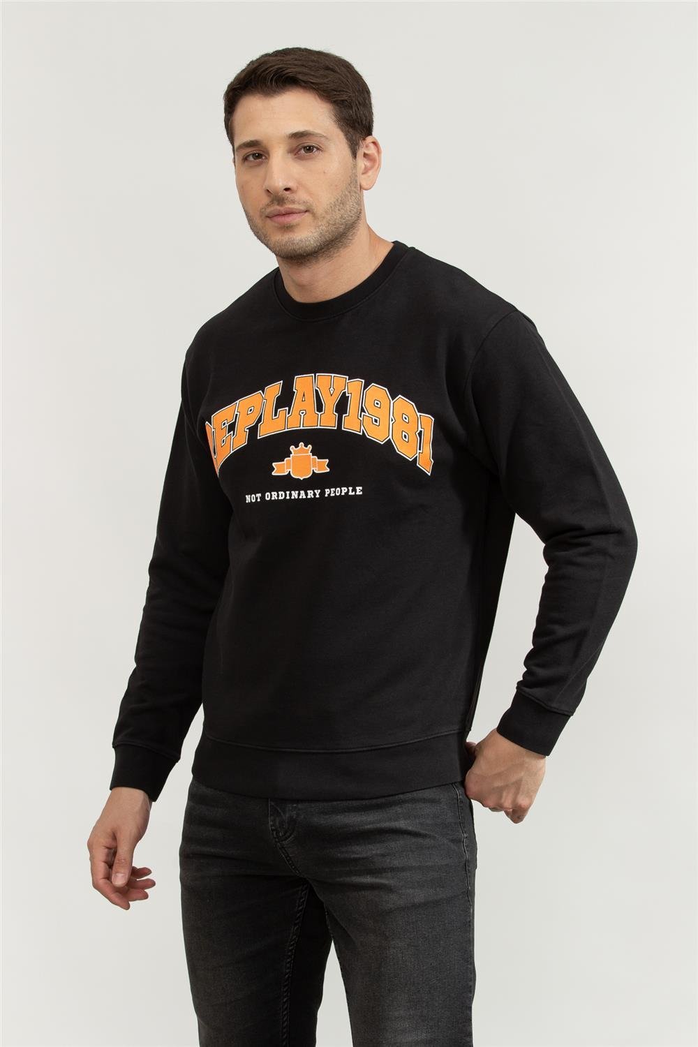 Replay Regular Erkek Bisiklet Yaka Sweatshirt