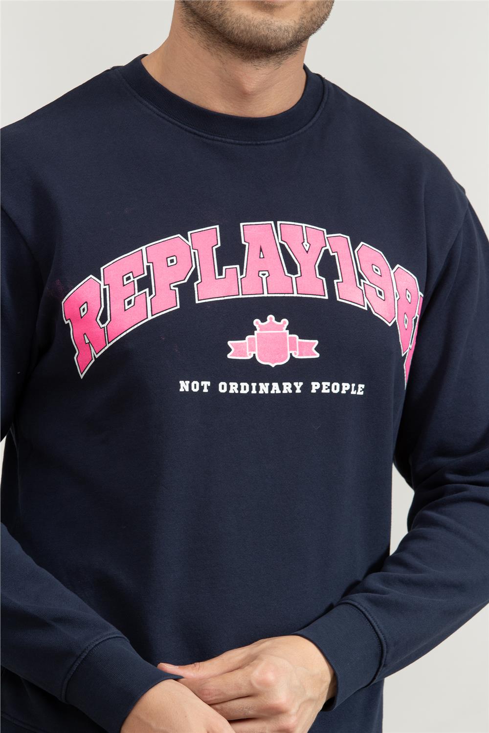 Replay Regular Erkek Bisiklet Yaka Sweatshirt