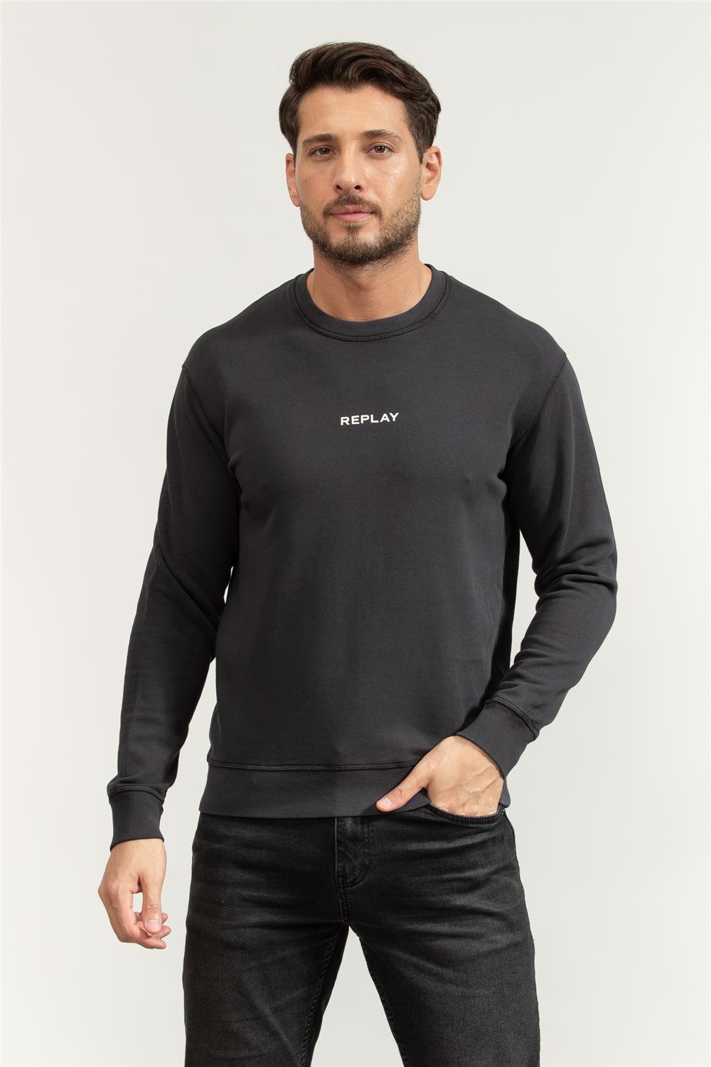 Replay Regular Erkek Bisiklet Yaka Sweatshirt