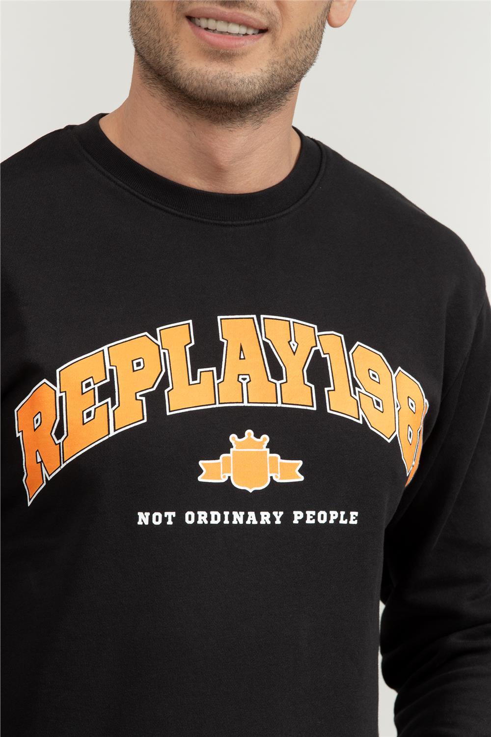 Replay Regular Erkek Bisiklet Yaka Sweatshirt