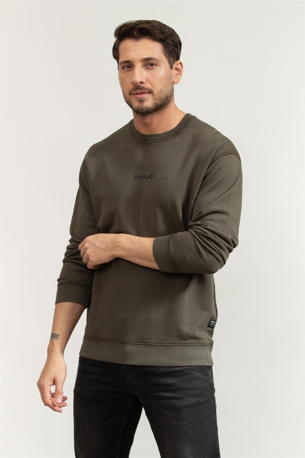 Replay Regular Erkek Bisiklet Yaka Sweatshirt