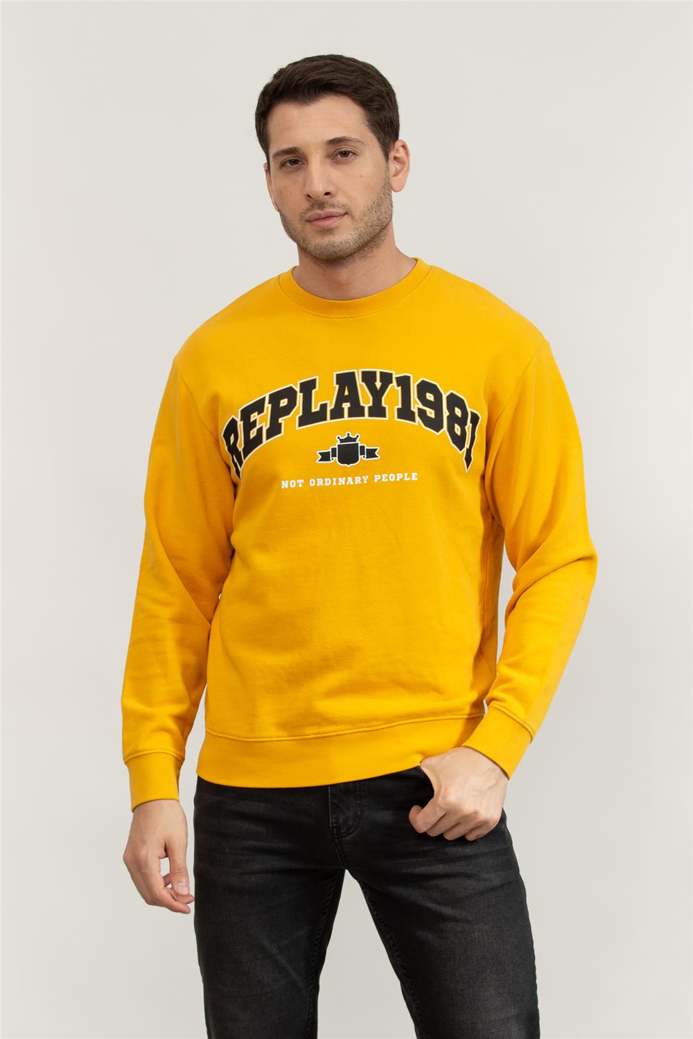 Replay Regular Erkek Bisiklet Yaka Sweatshirt