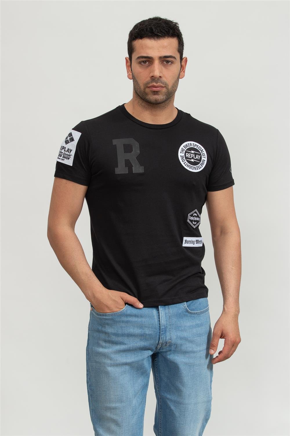 Replay Regular Erkek Bisiklet Yaka T-Shirt