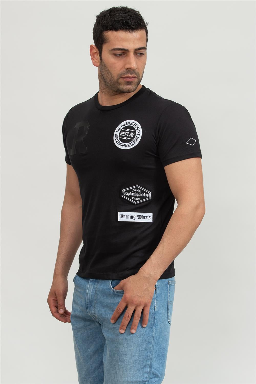 Replay Regular Erkek Bisiklet Yaka T-Shirt