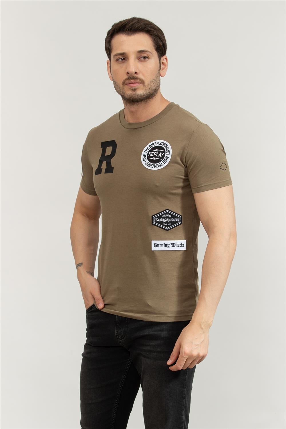 Replay Regular Erkek Bisiklet Yaka T-Shirt