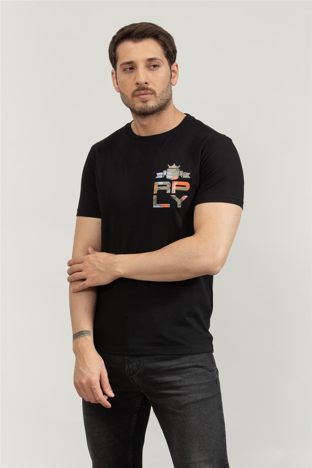 Replay Regular Erkek Bisiklet Yaka T-Shirt