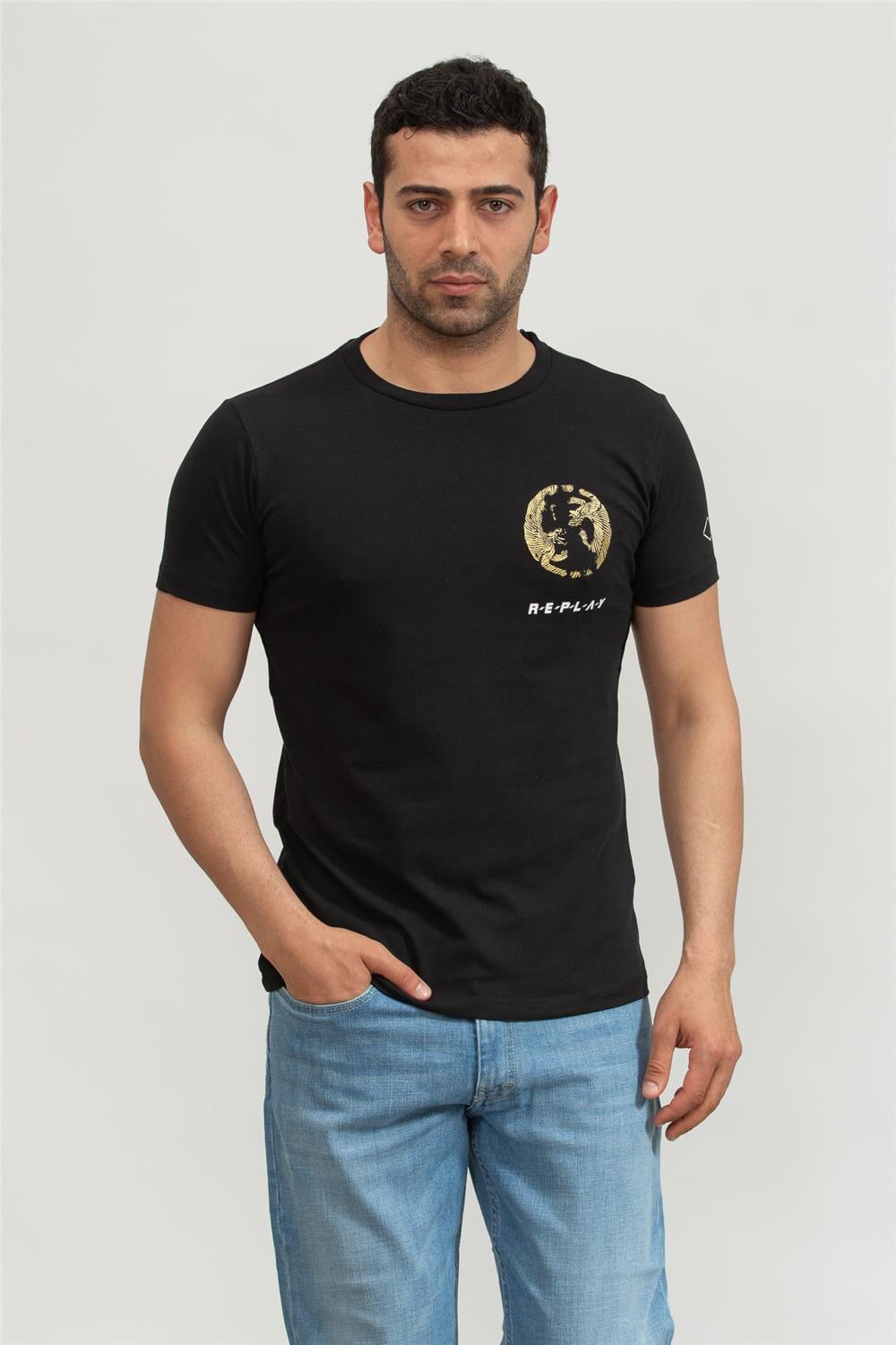 Replay Regular Erkek Bisiklet Yaka T-Shirt