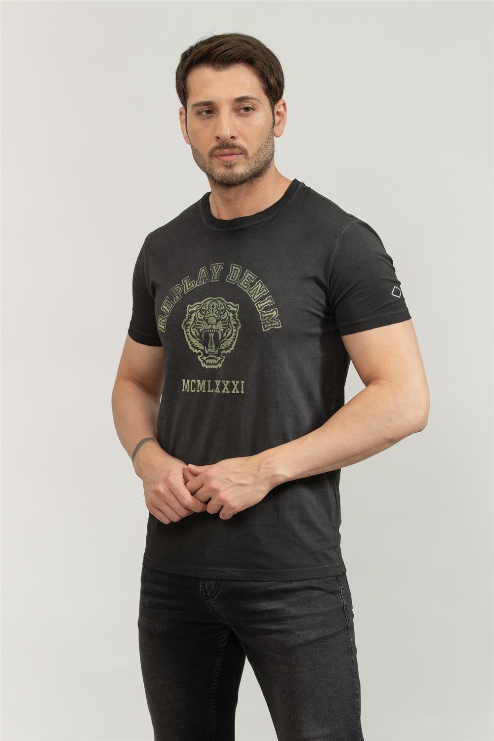 Replay Regular Erkek Bisiklet Yaka T-Shirt
