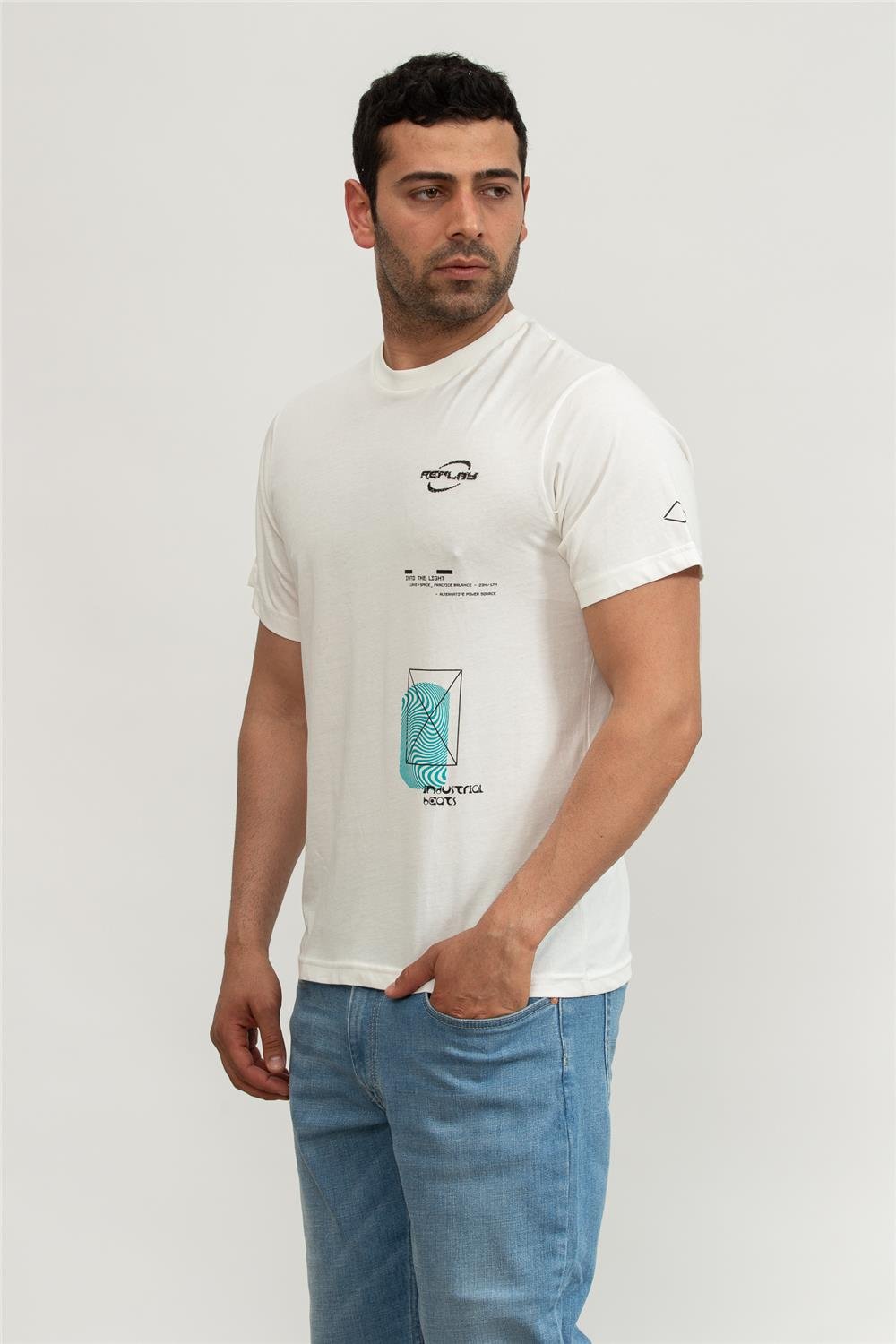 Replay Regular Erkek Bisiklet Yaka T-Shirt