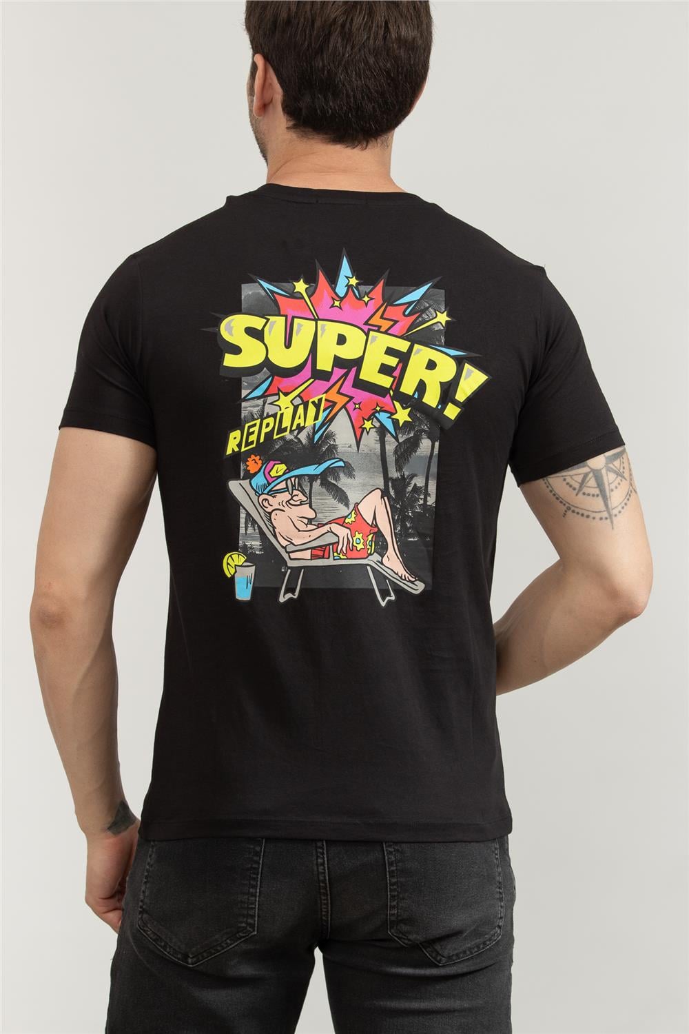 Replay Regular Erkek Bisiklet Yaka T-Shirt