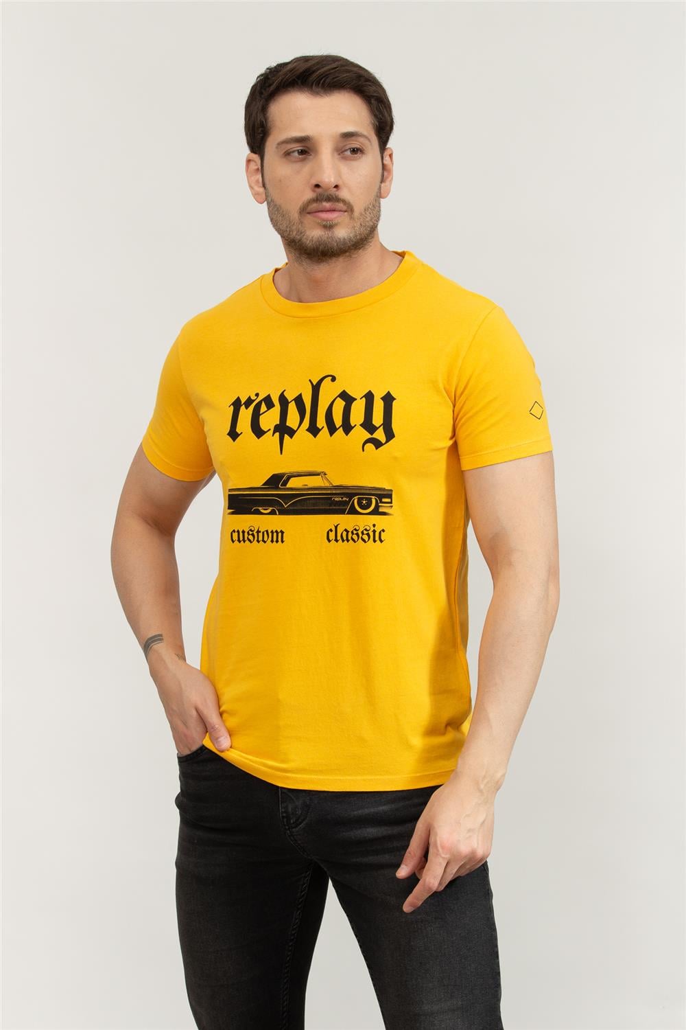 Replay Regular Erkek Bisiklet Yaka T-Shirt