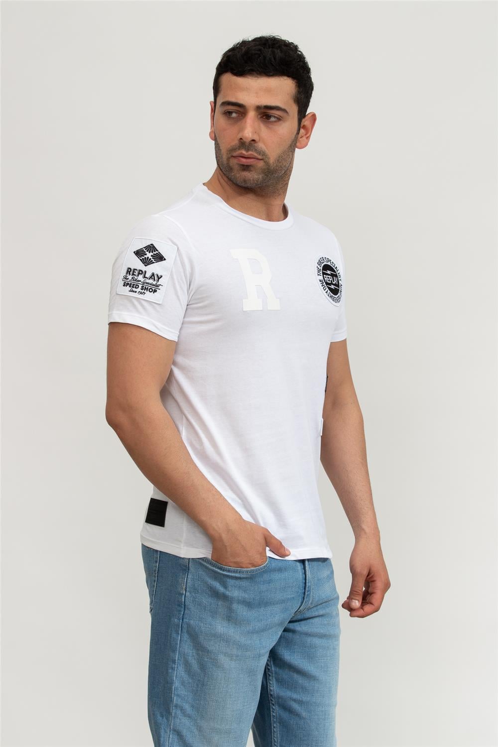 Replay Regular Erkek Bisiklet Yaka T-Shirt