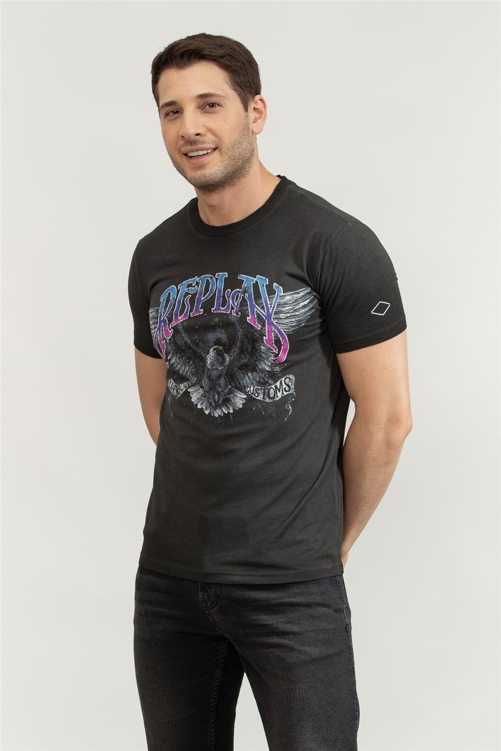 Replay Regular Erkek Bisiklet Yaka T-Shirt
