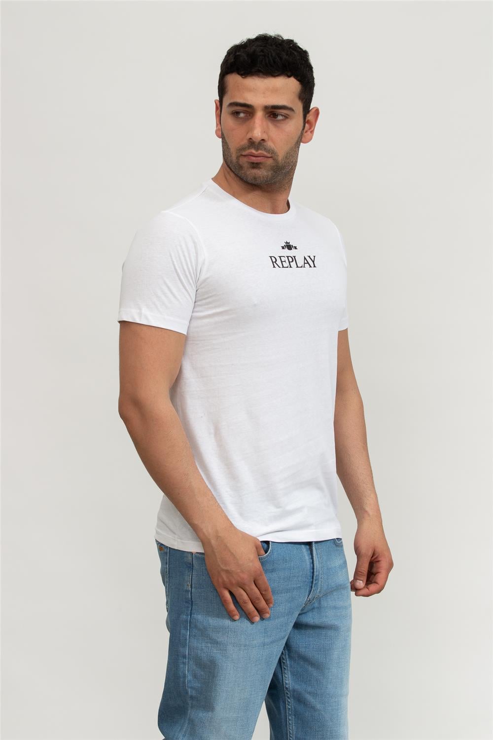 Replay Regular Erkek Bisiklet Yaka T-Shirt
