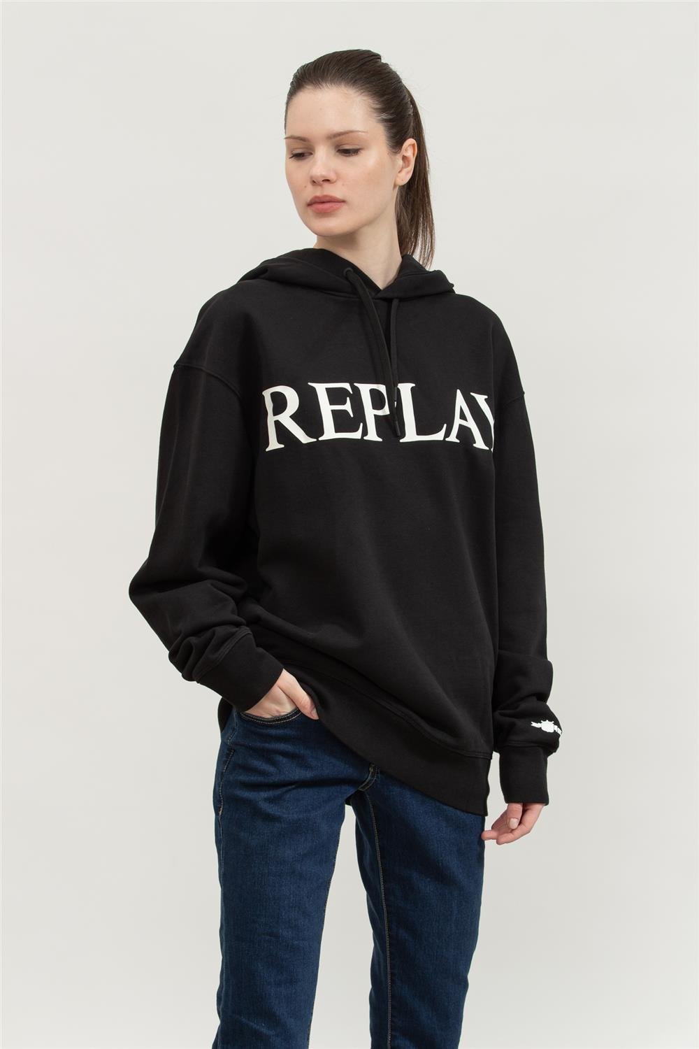 Replay Relaxed Erkek Kapüşonlu Sweatshirt