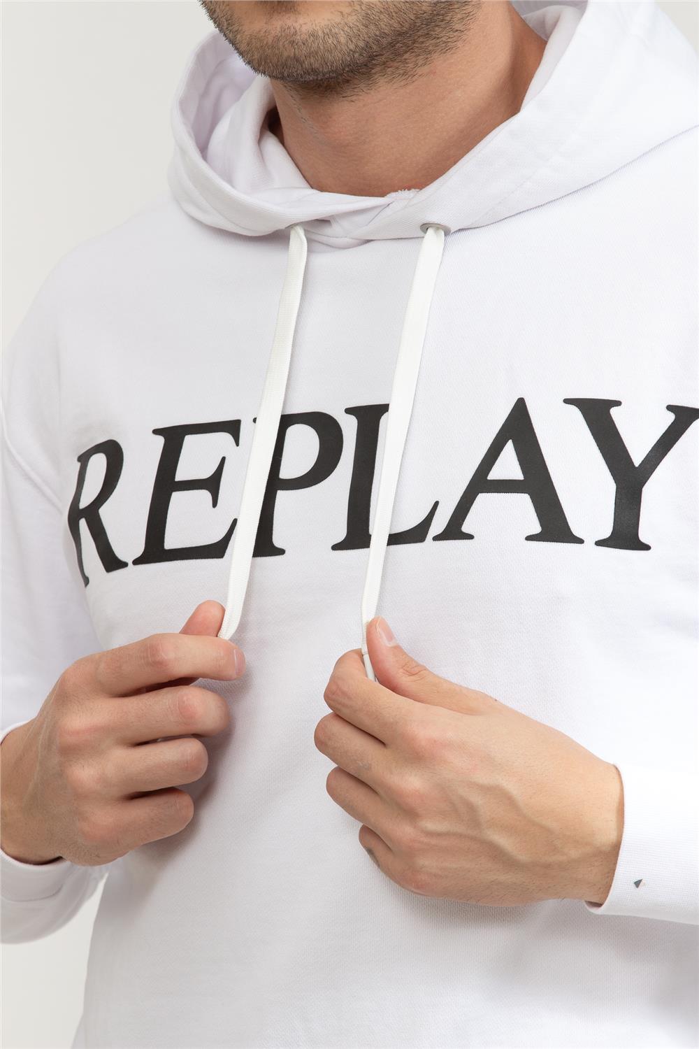 Replay Relaxed Erkek Kapüşonlu Sweatshirt