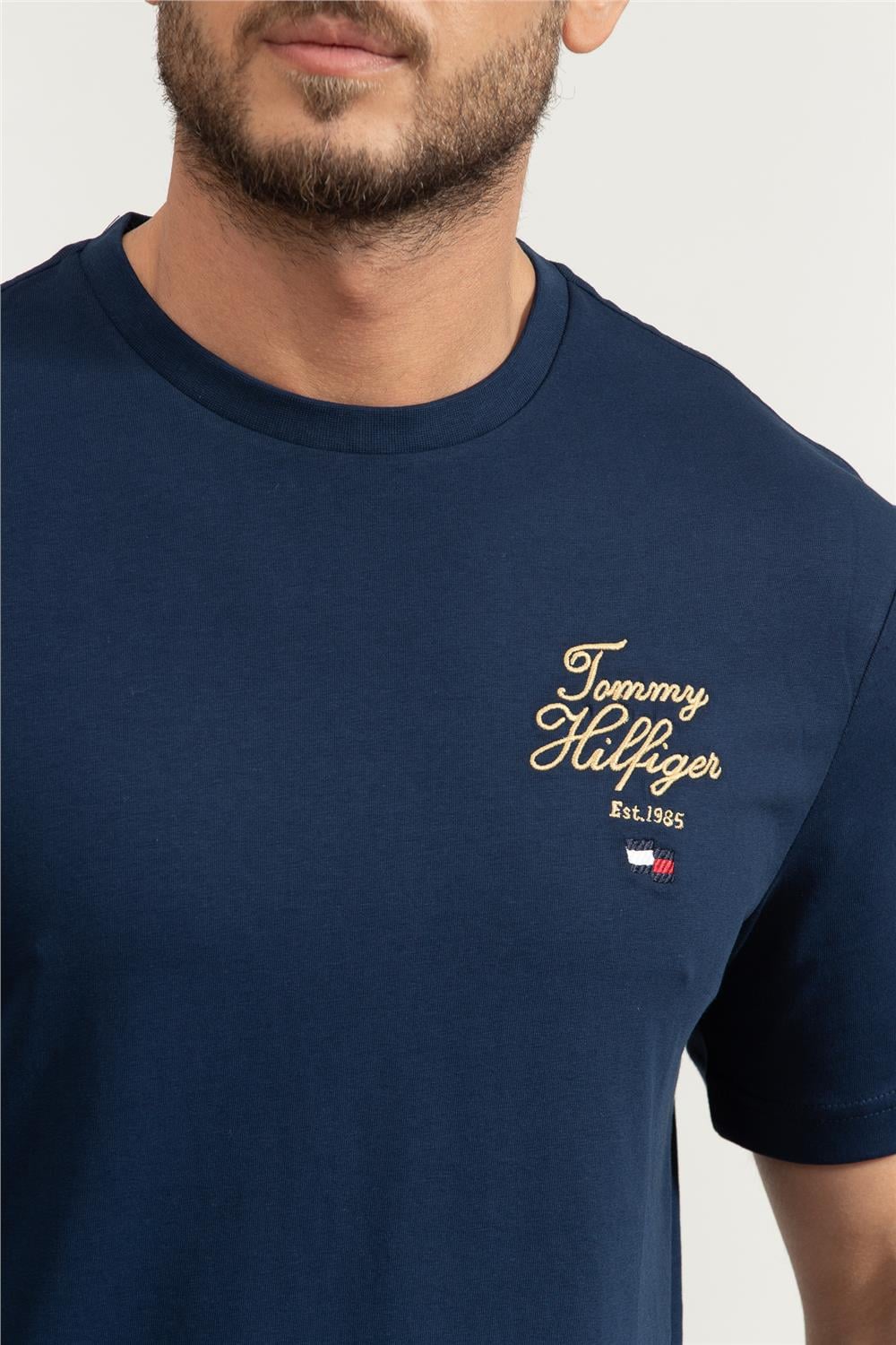 Tommy Hilfiger Erkek Bisiklet Yaka T-Shirt