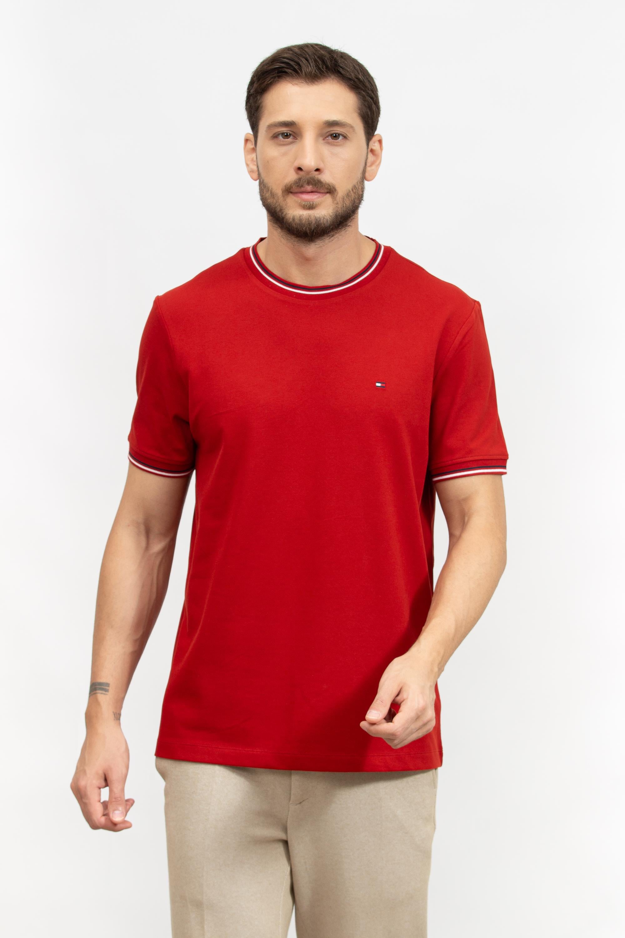 Tommy Hilfiger Erkek Bisiklet Yaka T-Shirt