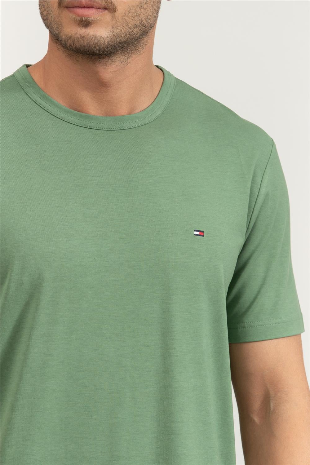 Tommy Hilfiger Erkek Bisiklet Yaka T-Shirt