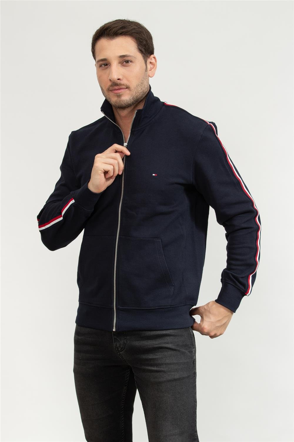 Tommy Hilfiger Erkek Fermuarlı Sweatshirt