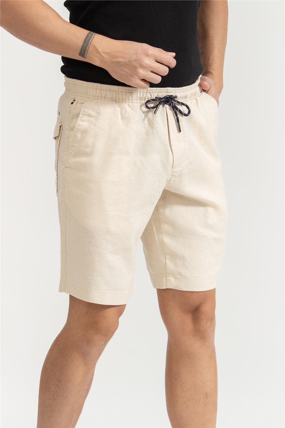 Tommy Hilfiger Harlem Po Tech Linen Solid Erkek Bermuda Şort