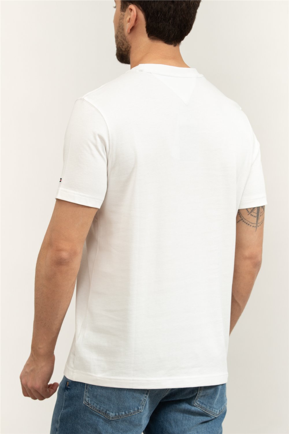 Tommy Hilfiger Loopback Stripe Graphic Tee Erkek Bisiklet Yaka T-Shirt