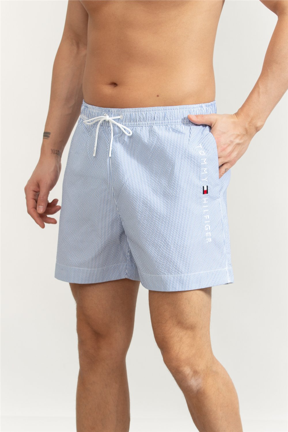 Tommy Hilfiger Medium Drawstring Stripe Erkek Şort Mayo