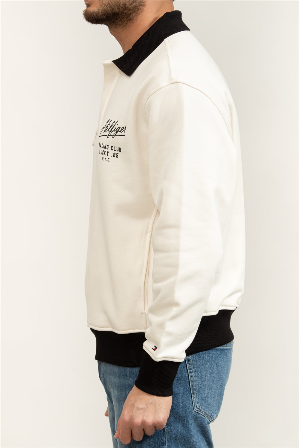 Tommy Hilfiger Modern Athleisure Rugby Collar Erkek Bisiklet Yaka Sweatshirt