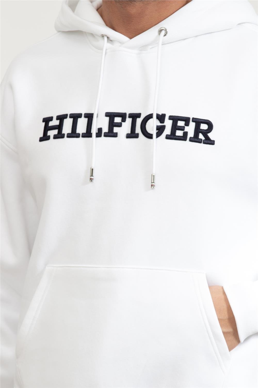 Tommy Hilfiger Monotype Embro Hoodie Erkek Kapüşonlu Sweatshirt