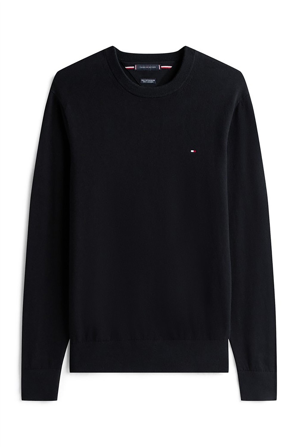 Tommy Hilfiger Pima Org Ctn Cashmere Crew Neck Erkek Triko Siyah